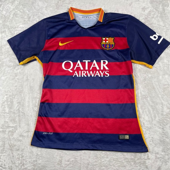 ま*ー様 FC Barcelona DRI-FIT Qatar Airways Nike FC Barcelona DRI-FIT Jersey M 2014/2015 Qatar Airways Unused